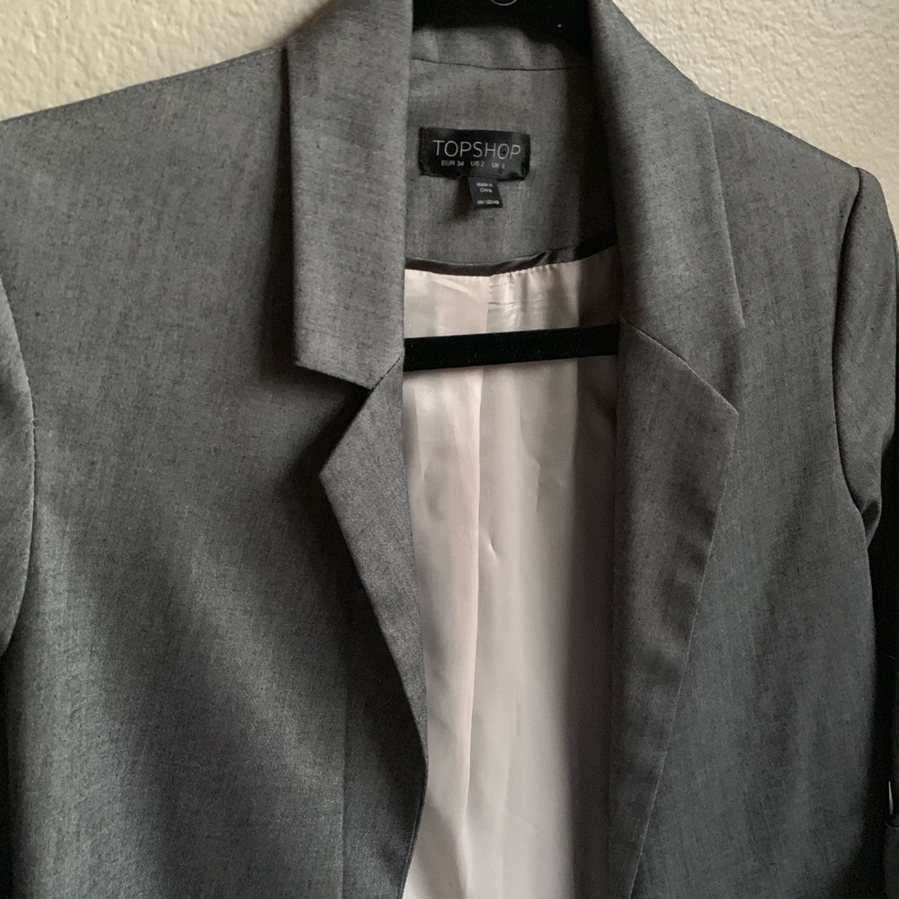 Topshop Gray Blazer Chic and Professional Fit
